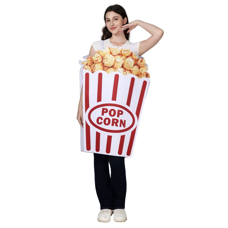 Popcorn - Kostum Cosplay Halloween Baru, Jumpsuit Cetak