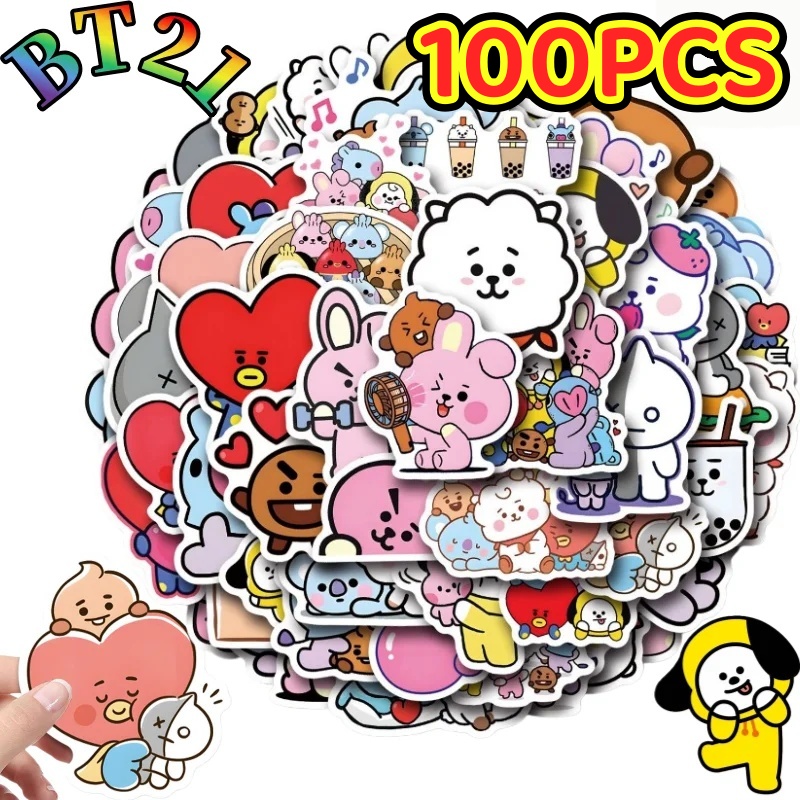 Cookies Pack - 100/200PCS Stiker BT21 Chimmy Cooky koya