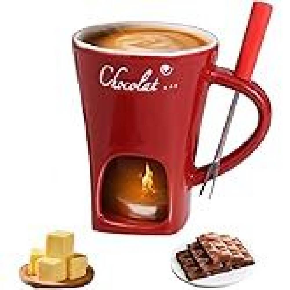 Chocolate Snack - Cangkir Fondue Cokelat Keramik, Panci Peleleh