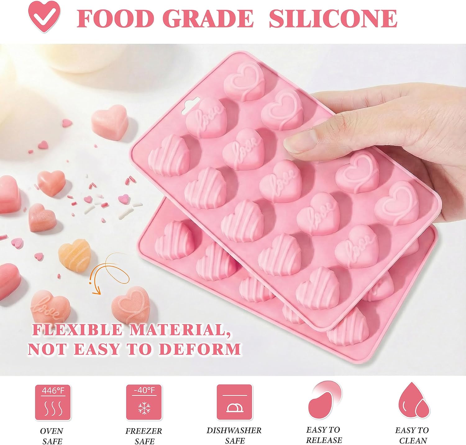 Cetakan Silikon Bentuk Hati, C - Gummy Candy ulasan dan harga