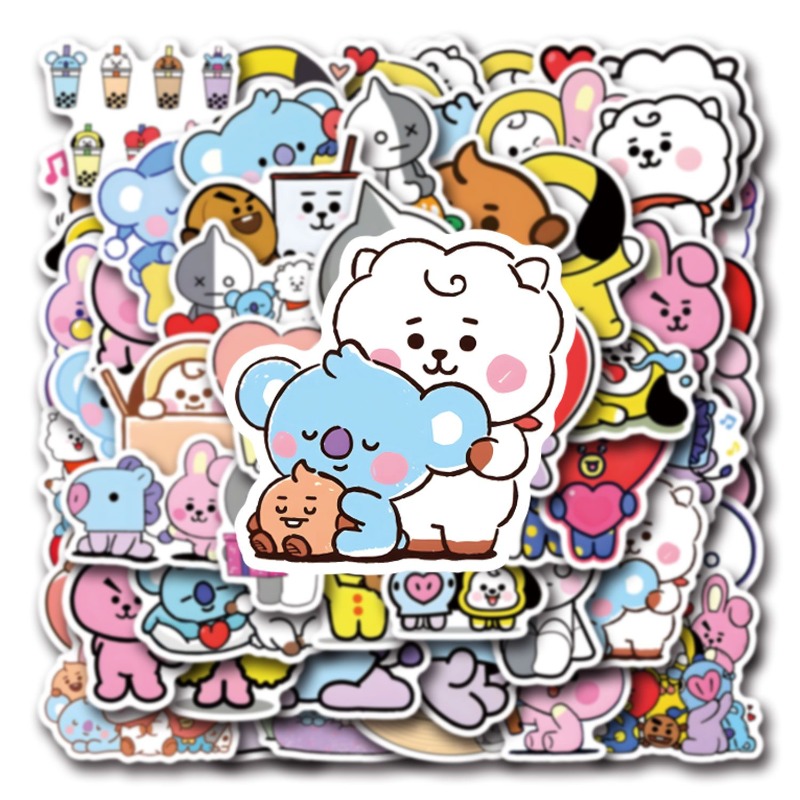 55/110PCS Stiker BT21 Chimmy C - Cookies Pack ulasan dan harga